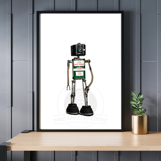 Robot Portrait Art Print - Bullseye Bigfoot
