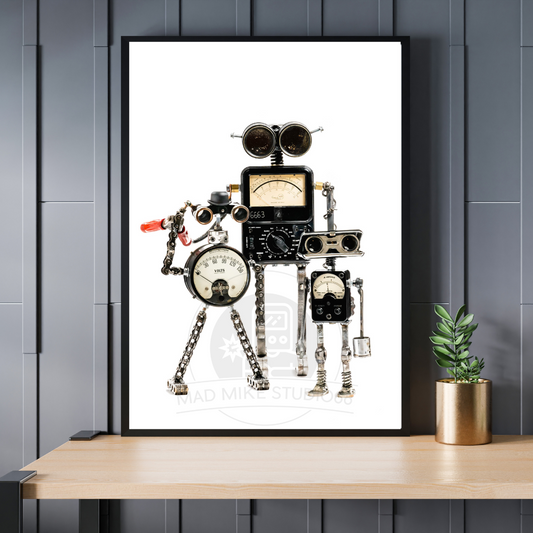 Robot Portrait Art Print - The Dapper Dudes