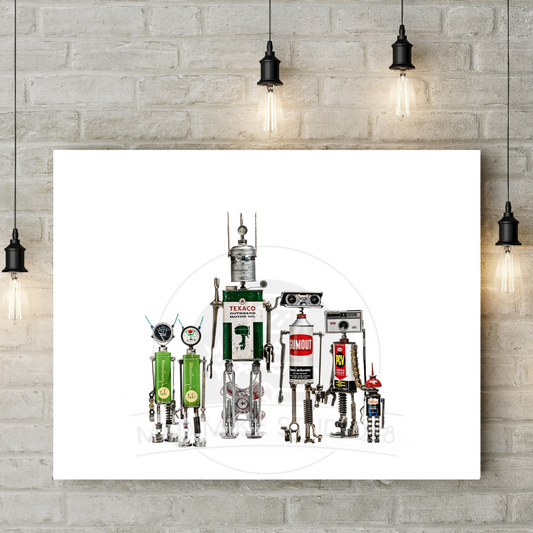 Robot Portrait Art Print - Family Portrait