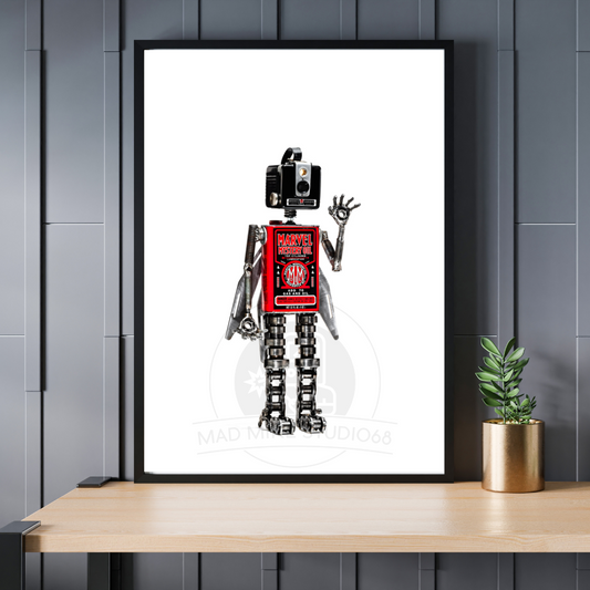 Robot Portrait Art Print - Marvel the Superhero