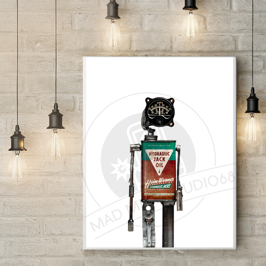 Robot Portrait Art Print - Jack - Let me take a closer look!