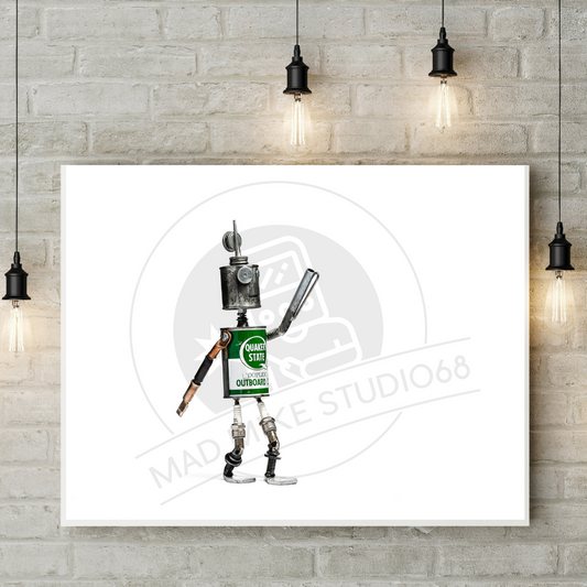 Robot Portrait Art Print- Walker - Bust a move!